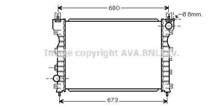 Радіатор, охолодження двигуна AVA QUALITY COOLING AVA COOLING AU2174