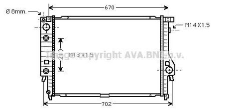 Радиатор, охлаждение двигателя AVA COOLING BW2092