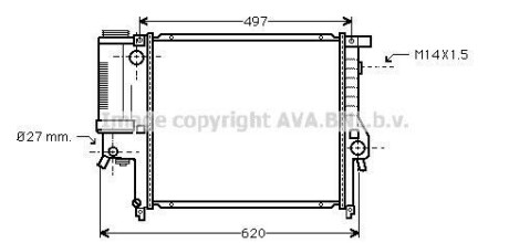 Радіатор, охолодження двигуна AVA QUALITY COOLING AVA COOLING BW2124