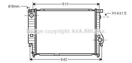 Радиатор, охлаждение двигателя AVA COOLING BW2144
