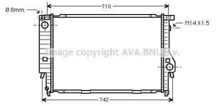 Радиатор, охлаждение двигателя AVA COOLING BW2164 (фото 1)