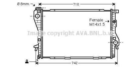 AVA BMW Радіатор охолодження 5 E39,7 E38 520/750 AVA COOLING BW2176 (фото 1)