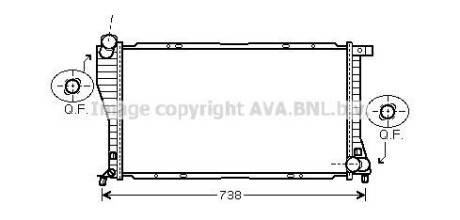 Радіатор, охолодження двигуна AVA QUALITY COOLING AVA COOLING BW2234