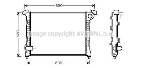 Радіатор, охолодження двигуна AVA QUALITY COOLING AVA COOLING BW2286