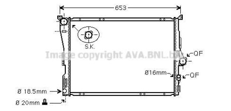 Радіатор, охолодження двигуна AVA QUALITY COOLING AVA COOLING BW2343