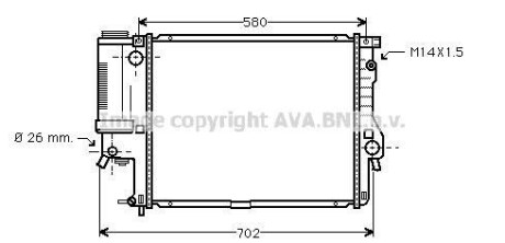 Радиатор, охлаждение двигателя AVA COOLING BWA2186