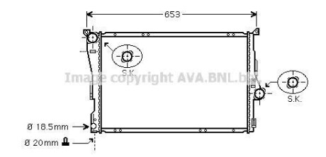 Радіатор, охолодження двигуна AVA QUALITY COOLING AVA COOLING BWA2205 (фото 1)