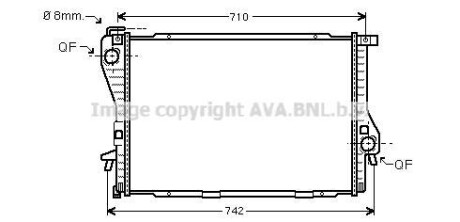 Радиатор, охлаждение двигателя AVA COOLING BWA2235