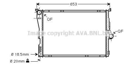 Радиатор охлаждения двигателя BMW 3e90 316-330i AC+/- AVA AVA COOLING BWA2291 (фото 1)