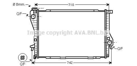 Радиатор, охлаждение двигателя AVA COOLING BWA2300