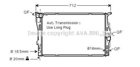 Радіатор, охолодження двигуна AVA QUALITY COOLING AVA COOLING BWA2303