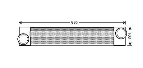 AVA BMW Інтеркулер 5 E60 520d, 530d 05- AVA COOLING BWA4346