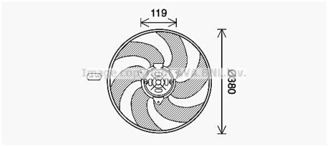 Вентилятор радіатора Лів/Прав CITROEN JUMPER I, FIAT DUCATO, SCUDO, LANCIA ZETA, PEUGEOT BOXER 230A2.000-XUD9TE 02.94- AVA QUALITY COOLING AVA COOLING CN7555