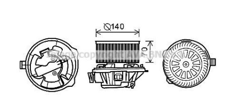 Электродвигатель, вентиляция салона AVA COOLING CN8289