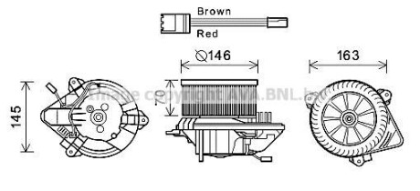Электродвигатель, вентиляция салона AVA COOLING CN8294