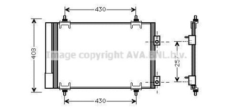 Радиатор кондиционера PSA Berlingo Partner II 1,6i 08- MT AVA AVA COOLING CNA5231D (фото 1)