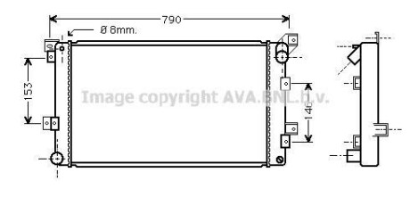 Радіатор, охолодження двигуна AVA QUALITY COOLING AVA COOLING CR2033