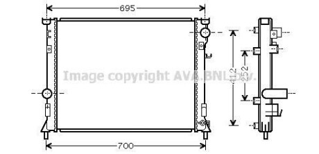 Радіатор, охолодження двигуна AVA QUALITY COOLING AVA COOLING CR2097 (фото 1)