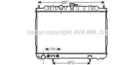 Радиатор охлаждения двигателя Nissan X-Trail 2,0i 2,5i 01>07 AT AC+/- AVA AVA COOLING DN2239