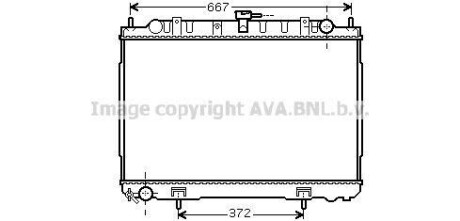 Радіатор, охолодження двигуна AVA QUALITY COOLING AVA COOLING DN2241