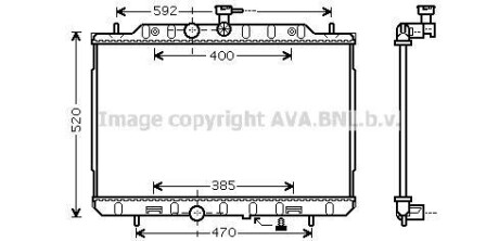 Радиатор, охлаждение двигателя AVA COOLING DN2291