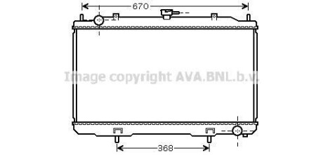 Радіатор, охолодження двигуна AVA QUALITY COOLING AVA COOLING DN2324