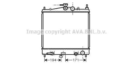 Радиатор охлаждения двигателя Nissan Micra 1,2i 1,4i AT 03>10, Note 1,4i 1,6i AT 06> AVA AVA COOLING DNA2248