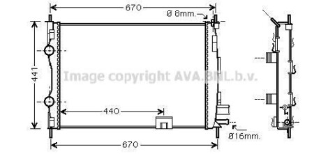 Радіатор, охолодження двигуна AVA QUALITY COOLING AVA COOLING DNA2287