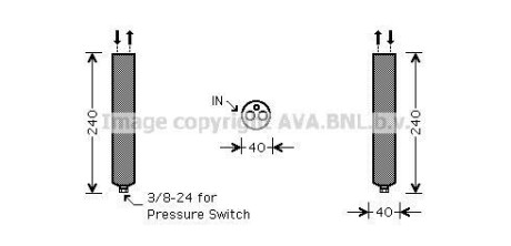 Осушитель кондиционера Nissan X-Trail 2,0i 01>08 08>, FX 35 08> AVA AVA COOLING DND267