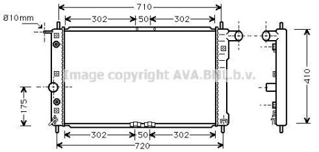 Радіатор, охолодження двигуна AVA QUALITY COOLING AVA COOLING DW2017