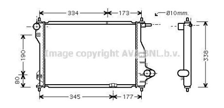 Радіатор, охолодження двигуна AVA QUALITY COOLING AVA COOLING DW2075 (фото 1)