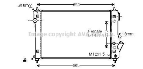 Радіатор, охолодження двигуна AVA QUALITY COOLING AVA COOLING DW2087