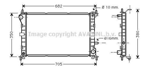 Радиатор, охлаждение двигателя AVA COOLING FD2264