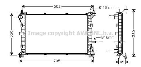 Радіатор, охолодження двигуна AVA QUALITY COOLING AVA COOLING FD2265 (фото 1)