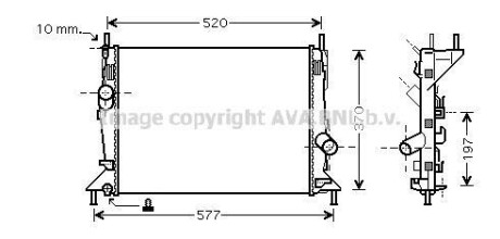 Радиатор охлаждения двигателя Ford Focus (04-12), C-Max (07-10) 1.4-1.6 AVA COOLING FD2368 (фото 1)