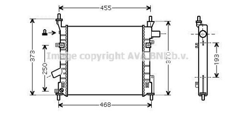Радіатор, охолодження двигуна AVA QUALITY COOLING AVA COOLING FD2372