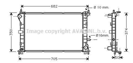 Радіатор, охолодження двигуна AVA QUALITY COOLING AVA COOLING FD2379