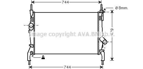 Радиатор, охлаждение двигателя AVA COOLING FD2404