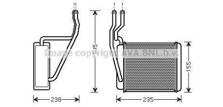 Радиатор отопителя салона Ford Fiesta Fusion 1,25-1,6i 1,4-1,6TDCI 02>08, MAZDA 2 1,3-1,5i 03> AVA AVA COOLING FD6329 (фото 1)