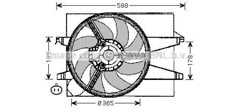 Вентилятор, охлаждение двигателя AVA QUALITY COOLING AVA COOLING FD7541 (фото 1)