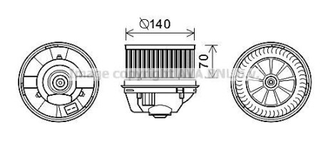 AVA FORD Вентилятор салона C-Max, Focus II 03- AVA COOLING FD8496