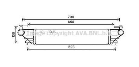 AVA FIAT Інтеркулер 500L 0.9, 1.3, 1.4 12-, TIPO 1.3, 1.4 16- AVA COOLING FT4415