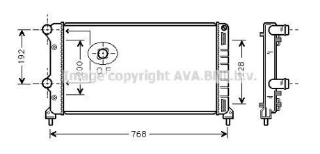 Радіатор охолодження двигуна DOBLO 19TD MT +AC 01- (Ava) AVA COOLING FTA2250