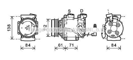 Компресор кондиціонера HONDA CIVIC VIII, JAZZ III 07.08- AVA QUALITY COOLING AVA COOLING HDAK275
