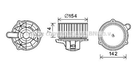 Вентилятор отопителя салона Hyundai Santa Fe II (06-), iX55 (09-), Veracruz (09-) AVA AVA COOLING HY8348