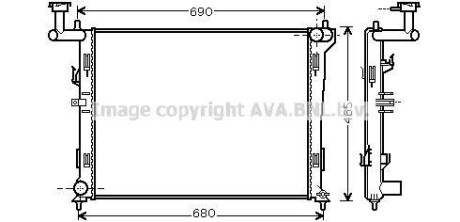 Радіатор, охолодження двигуна AVA QUALITY COOLING AVA COOLING HYA2179