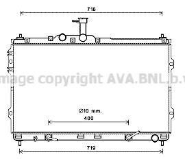 Радіатор двигуна (товщина: 16мм) HYUNDAI H-1 CARGO, H-1 TRAVEL D4CB 02.08- AVA QUALITY COOLING AVA COOLING HYA2402