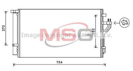 Конденсор кондиционера Hyundai iX35/ KIA Sportage (AVA) AVA QUALITY COOLING AVA COOLING HYA5279D (фото 1)