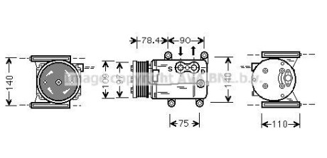 AVA JAGUAR Компресор S-TYPE II 99-, X-TYPE I 01- AVA COOLING JRAK025
