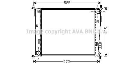 AVA KIA Радіатор сист. охолодження Soul 1.6 09- AVA COOLING KA2135